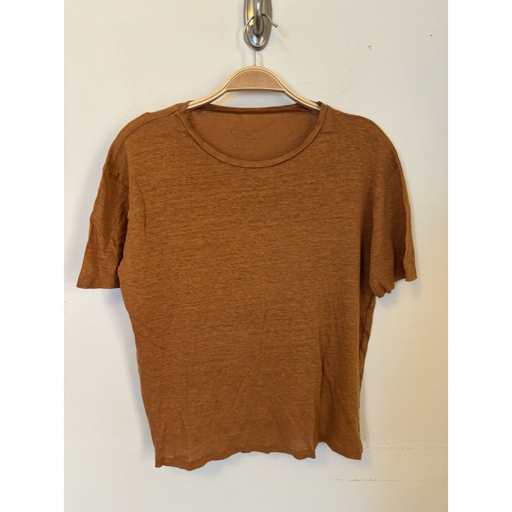 Falconeri Women Tee Shirt Burnt Orange Lino Linen Classic Small Quiet Luxury